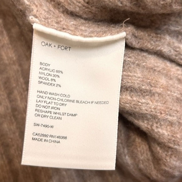 Oak + Fort Heathered Pine Ribbed Turtleneck Sweater- Size XS - Picture 9 of 10